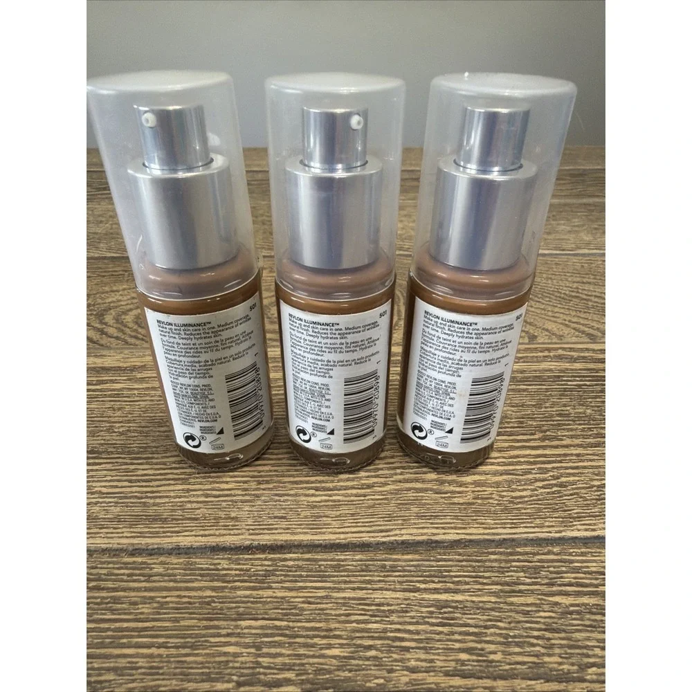 Revlon Illuminance Skin-Caring Foundation 501 Toasted Caramel 1oz Lot of 3